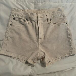 American Eagle Outfitters Cream Jean Shorts Classic Style